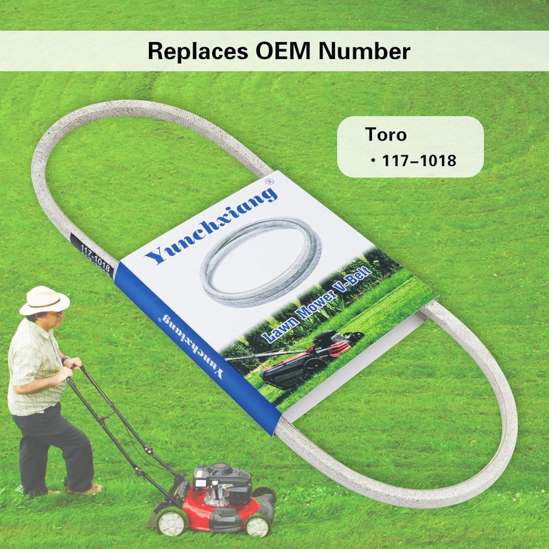 Dofank 117-1018 V-Belt Kevlar for Toro 22 inch Recycler Lawn Mower Belt 20330, 20339, 20370, 20371, 20377, 20378, 20379, Replace 117-1018 Toro Belt - Aramid Cord, 3/8'' x 32.5'' - Image 4